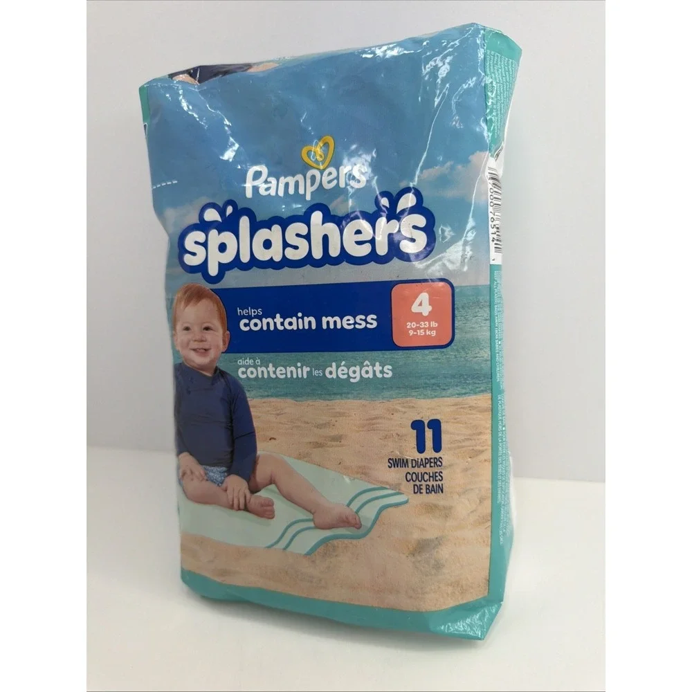 Pampers Splashers Disposable Swim Diapers Size 4, 20-33 lbs, 11 pack - Brand New